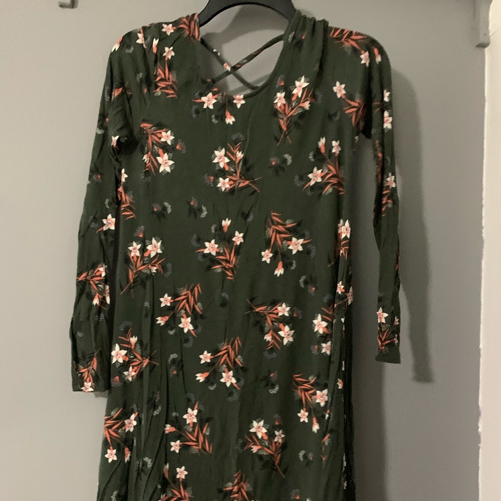 green floral dress